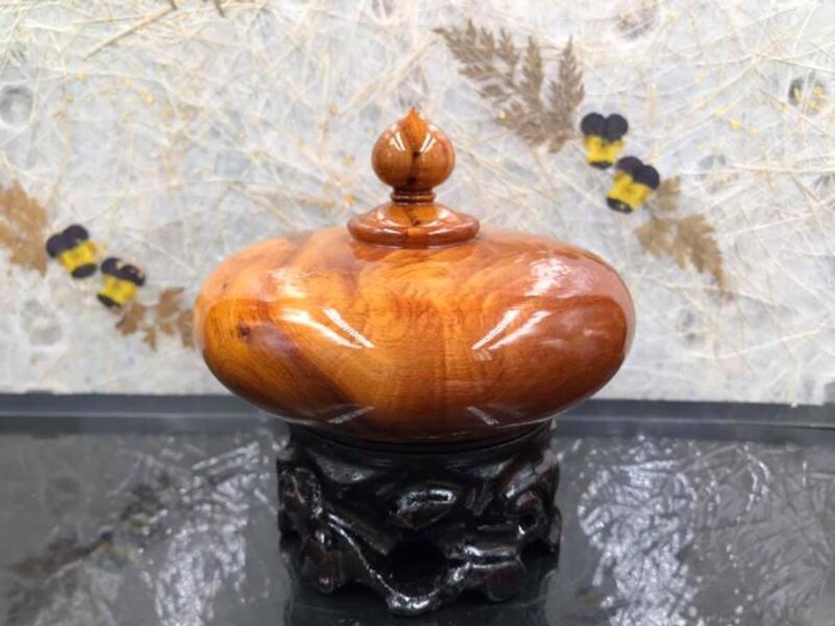 台湾産黄檜飾り品聚宝盆