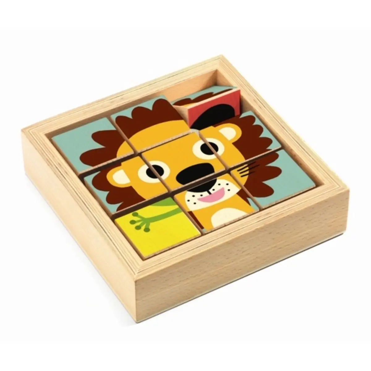 DJECO智荷】立體拼圖/獅子迴轉木拼圖