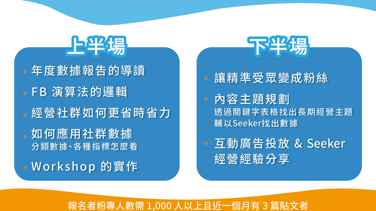 FB 小編實戰班 生產力 Level Up ! 一次搞懂：優化內容x提升互動x自動化數據分析 (台北場)