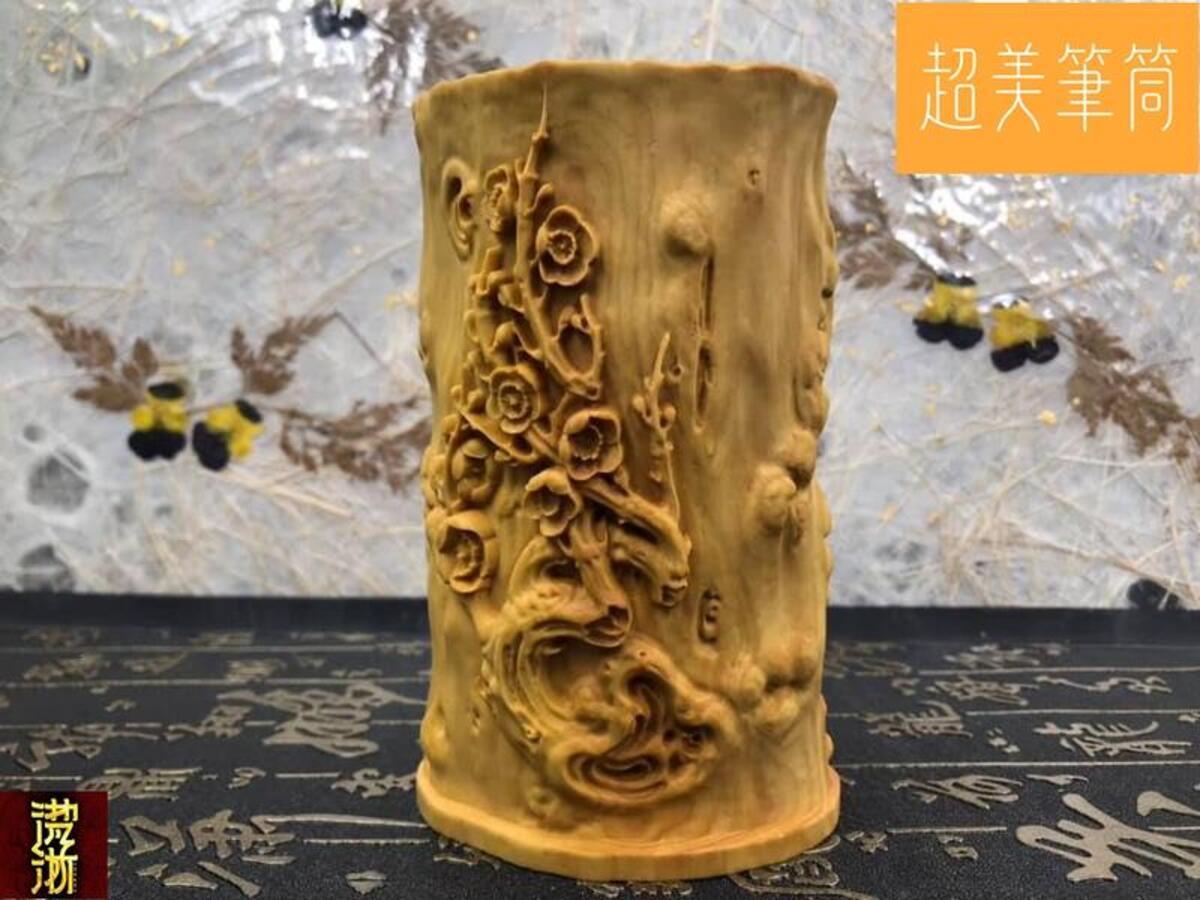 筆筒】《精品、木雕、高級、美、精工細刻、辦公室、居家擺設、慶開幕  