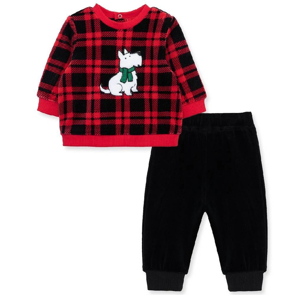 【Little Me】小狗格子上衣/褲子