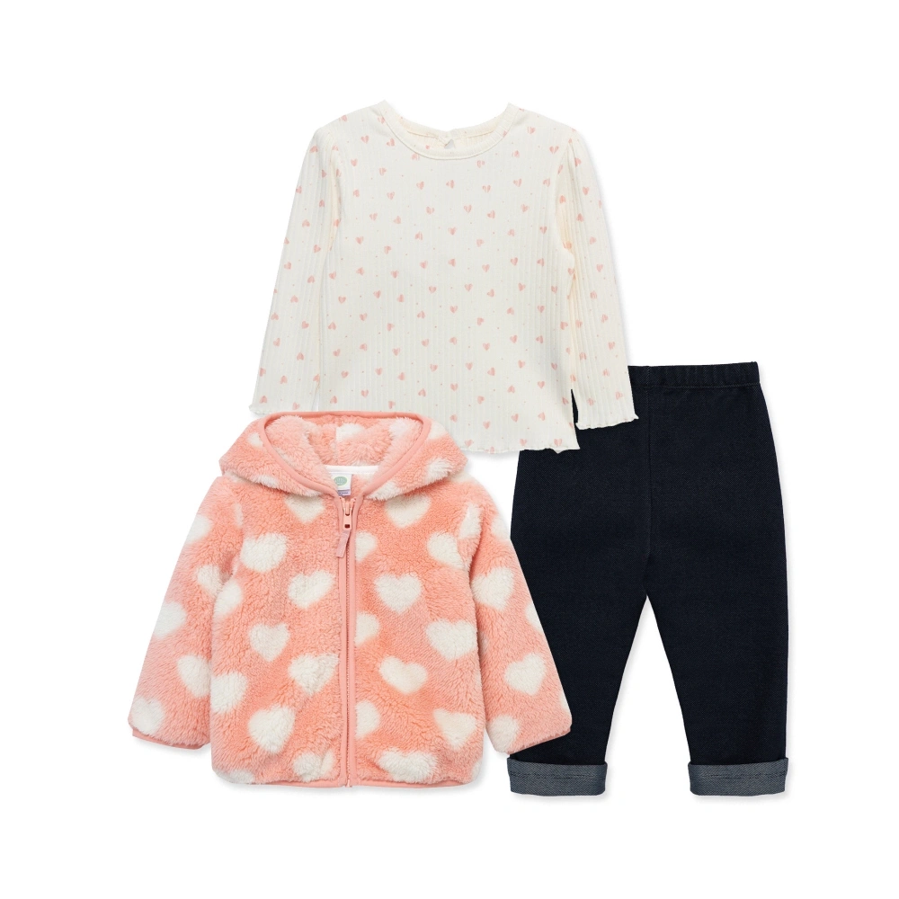 【Little Me】愛心仿羔羊皮外套/上衣/長褲