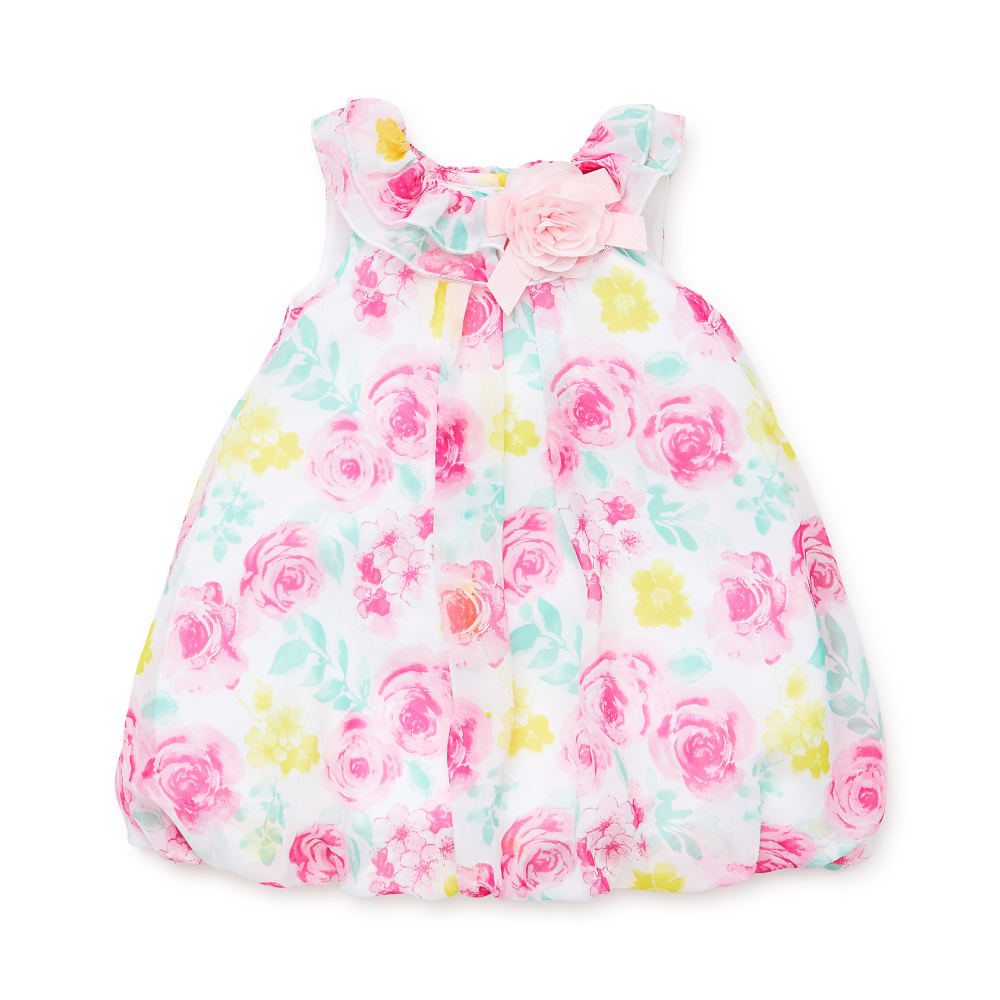 【Little Me】玫瑰雪紡裙