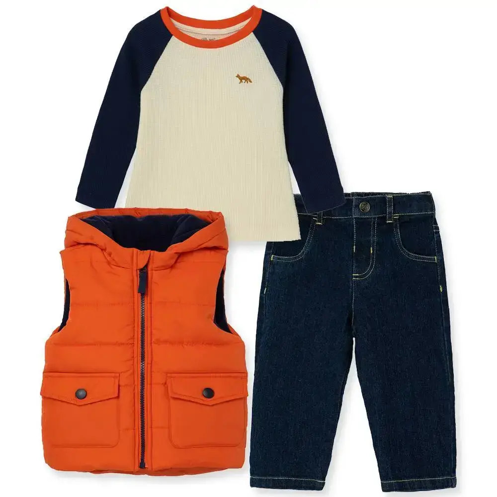 【Little Me】狐狸連帽背心/長袖上衣/長褲