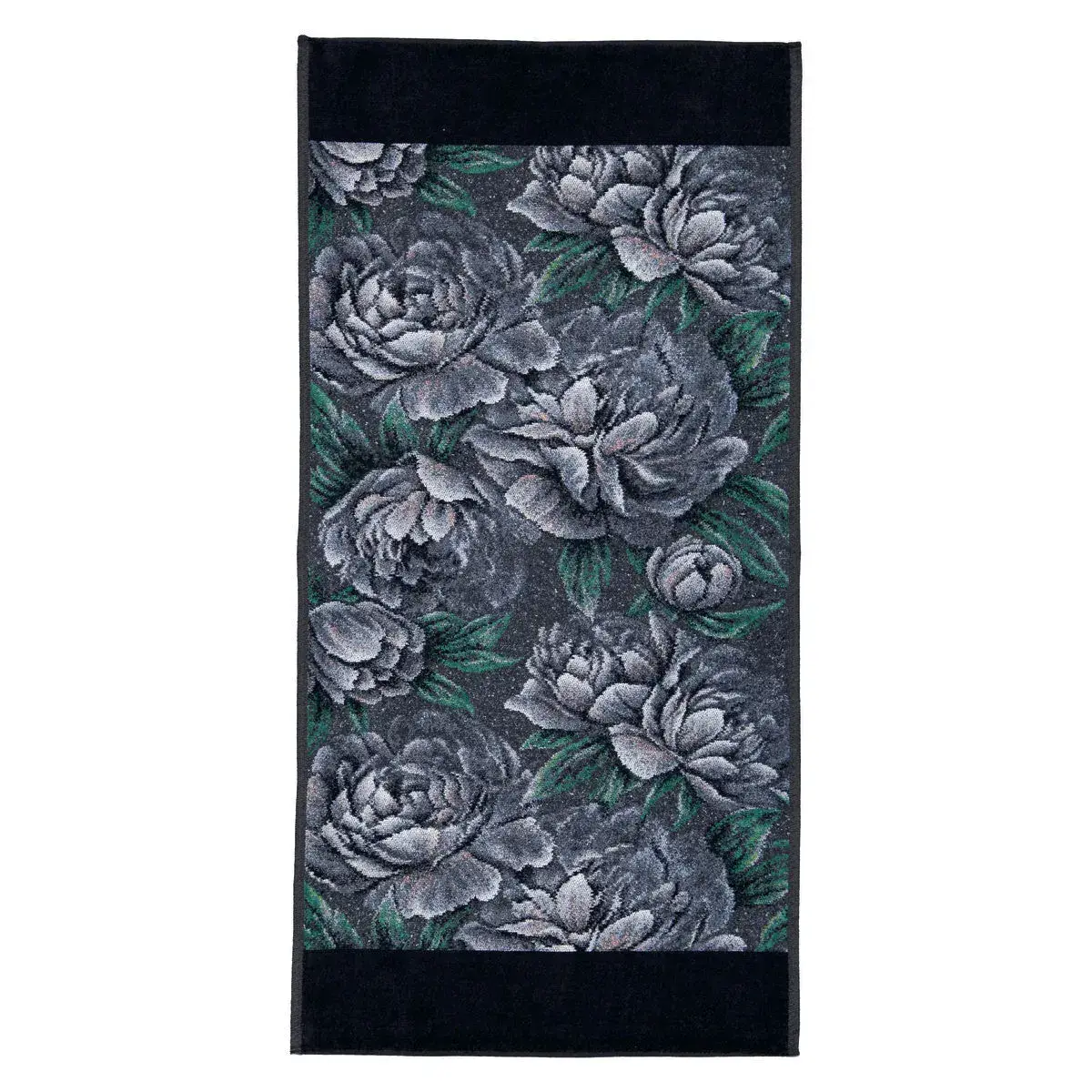 【feiler】黑色牡丹手巾(50x100)
