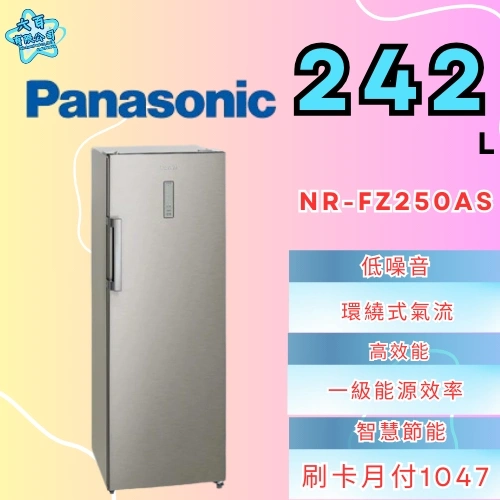 Panasonic 國際牌242公升直立式冷凍櫃NR-FZ250A | Y6 Understand You