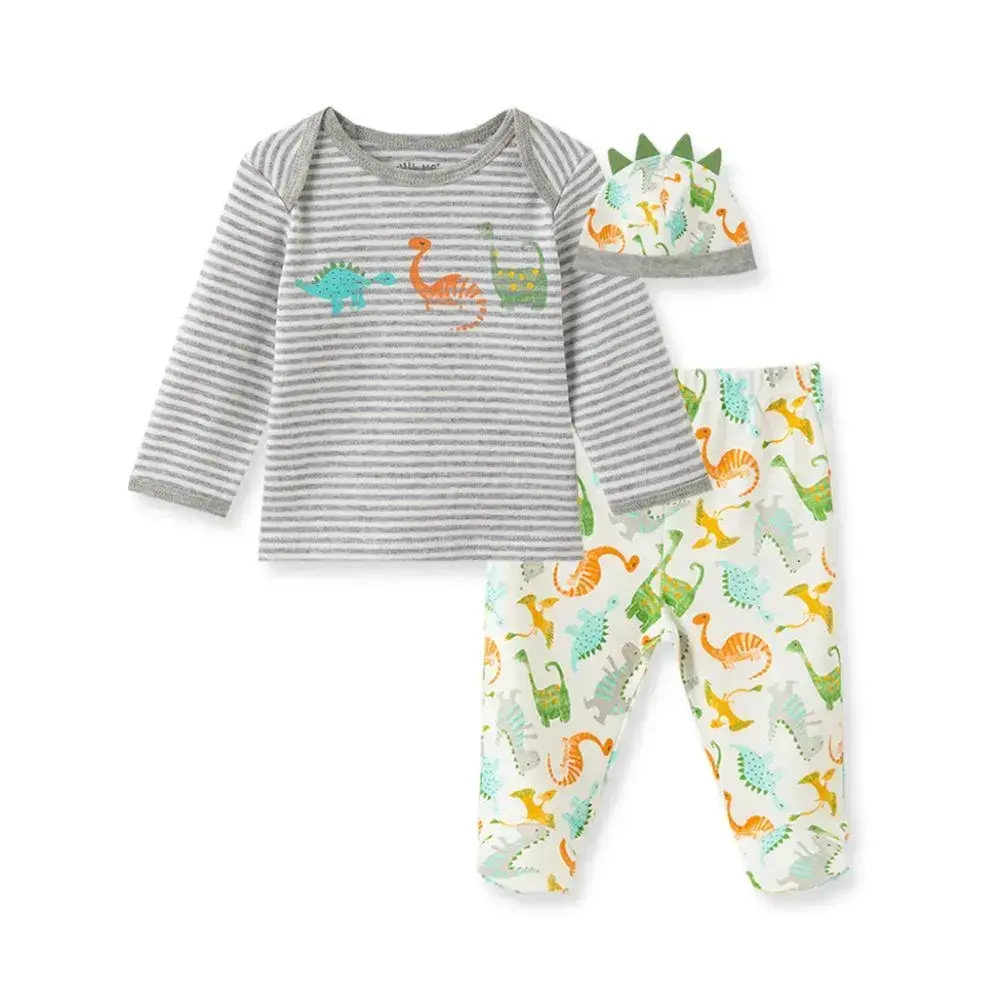 【Little Me】恐龍印花上衣/連腳褲/帽子