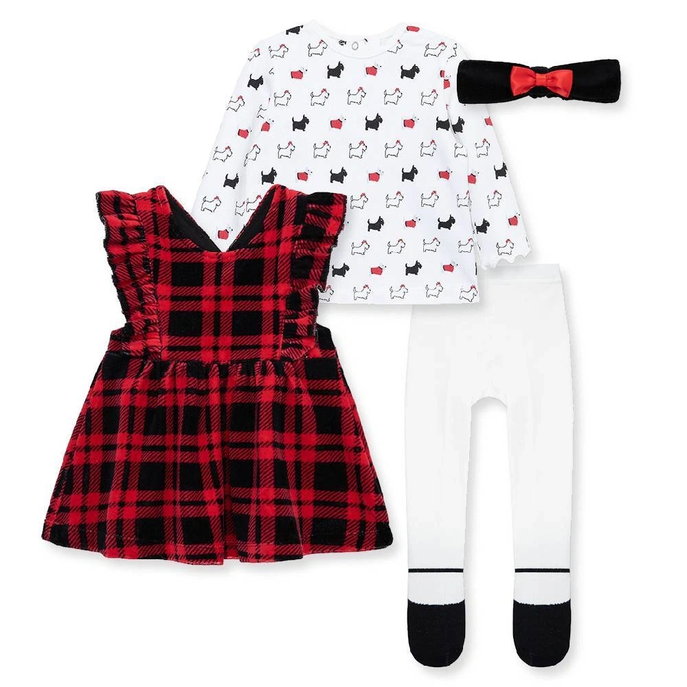 【Little Me】格子上衣/背心裙/褲襪/髮帶