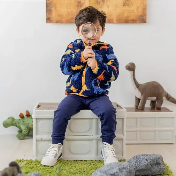 【Little Me】恐龍仿羔羊皮外套/長袖上衣/長褲