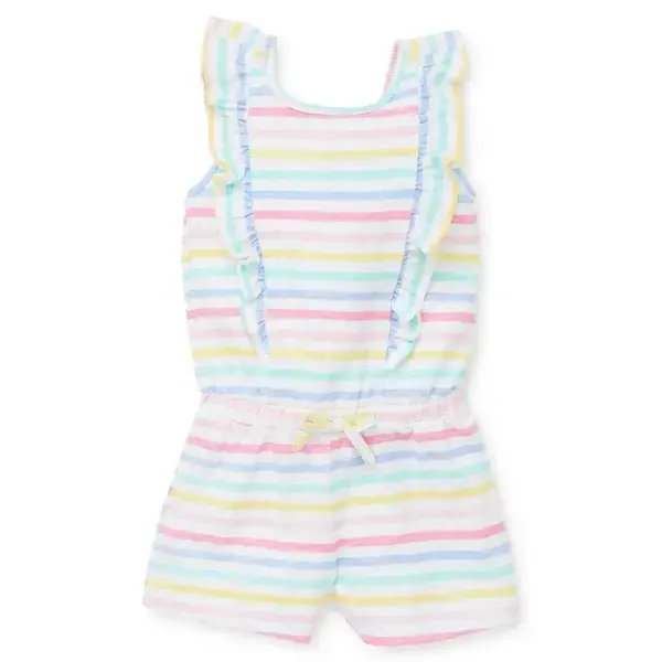 【Little Me】彩虹條紋背心連身褲