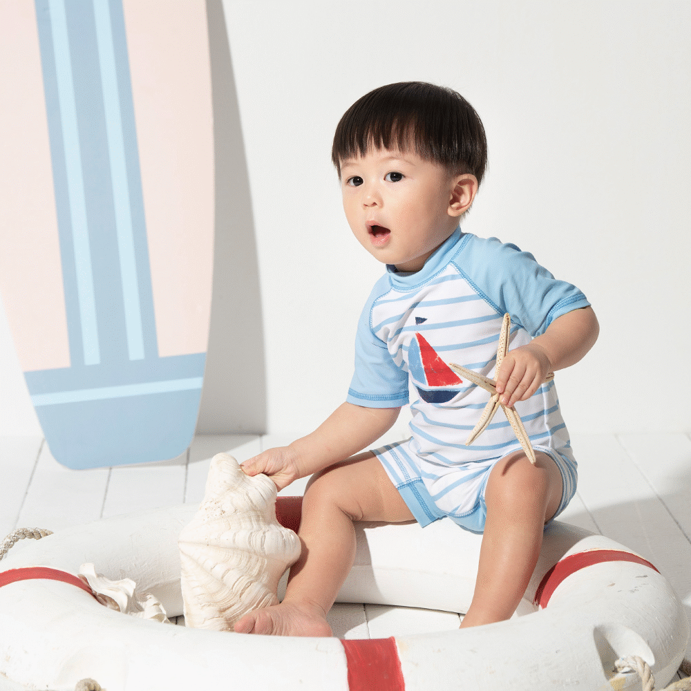 【Little Me】帆船連身防護泳裝