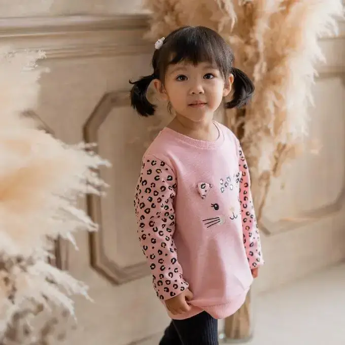 【Little Me】豹紋小貓上衣/長褲