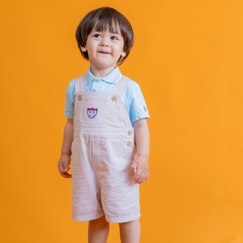 【Little Me】棒球上衣/背帶褲