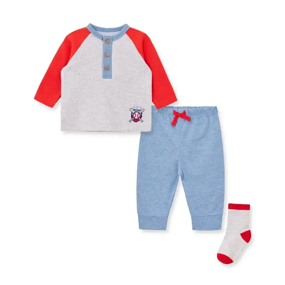 【Little Me】棒球慢跑運動上衣/長褲/襪子