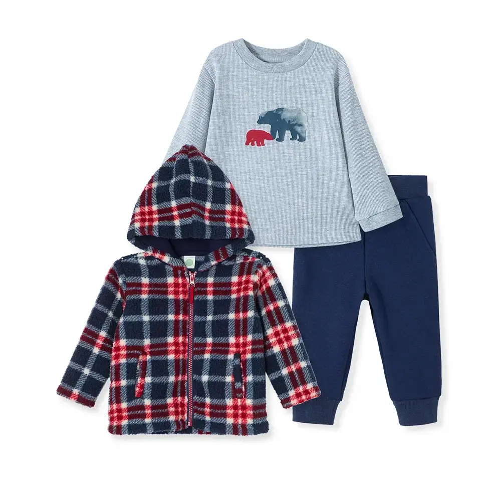 【Little Me】藍格仿羔羊皮外套/上衣/長褲