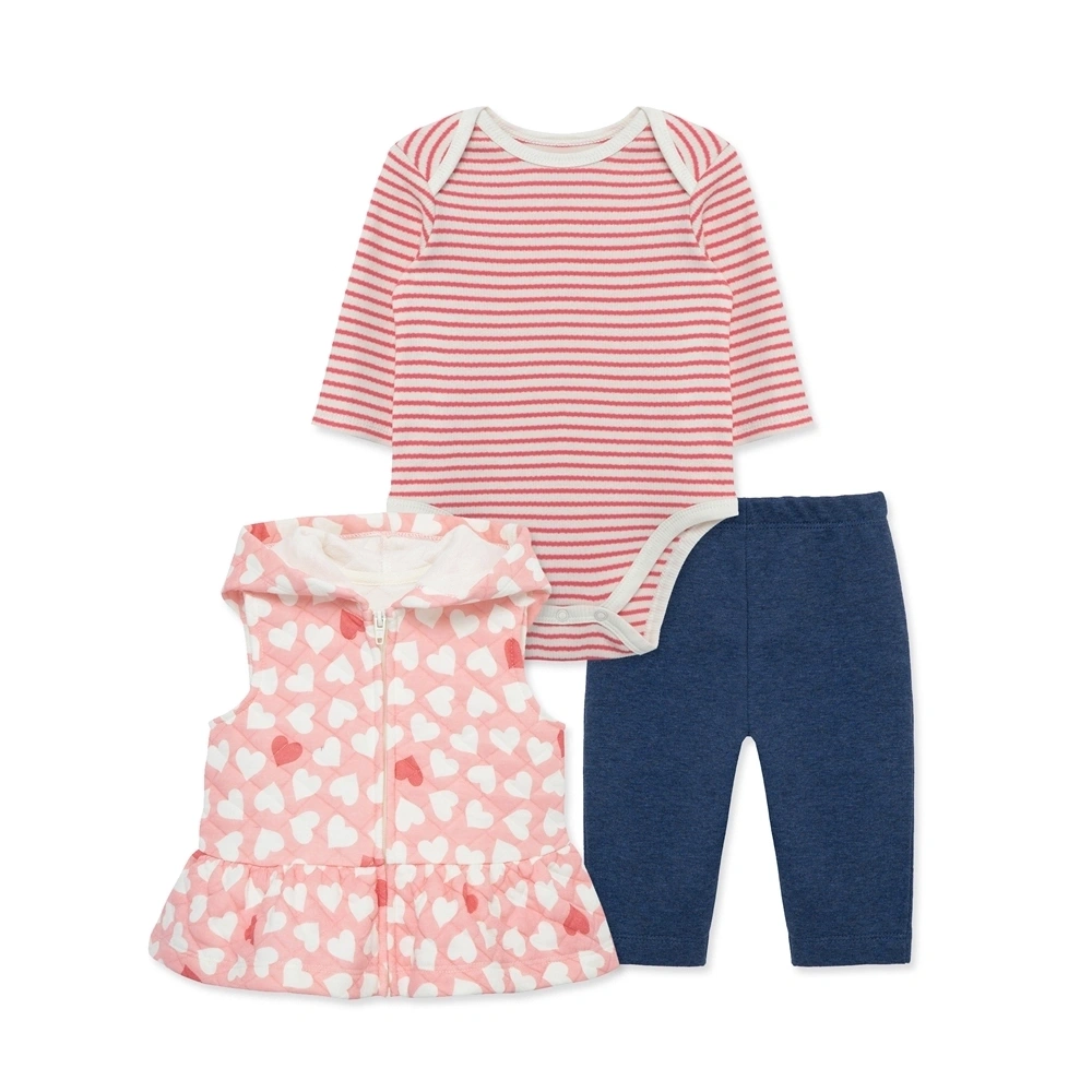 【Little Me】甜美愛心連帽背心/連身衣/褲子