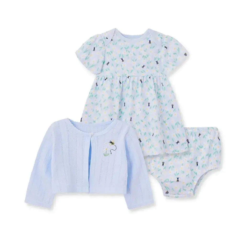 【Little Me】雛菊蜜蜂洋裝/襯褲/外套