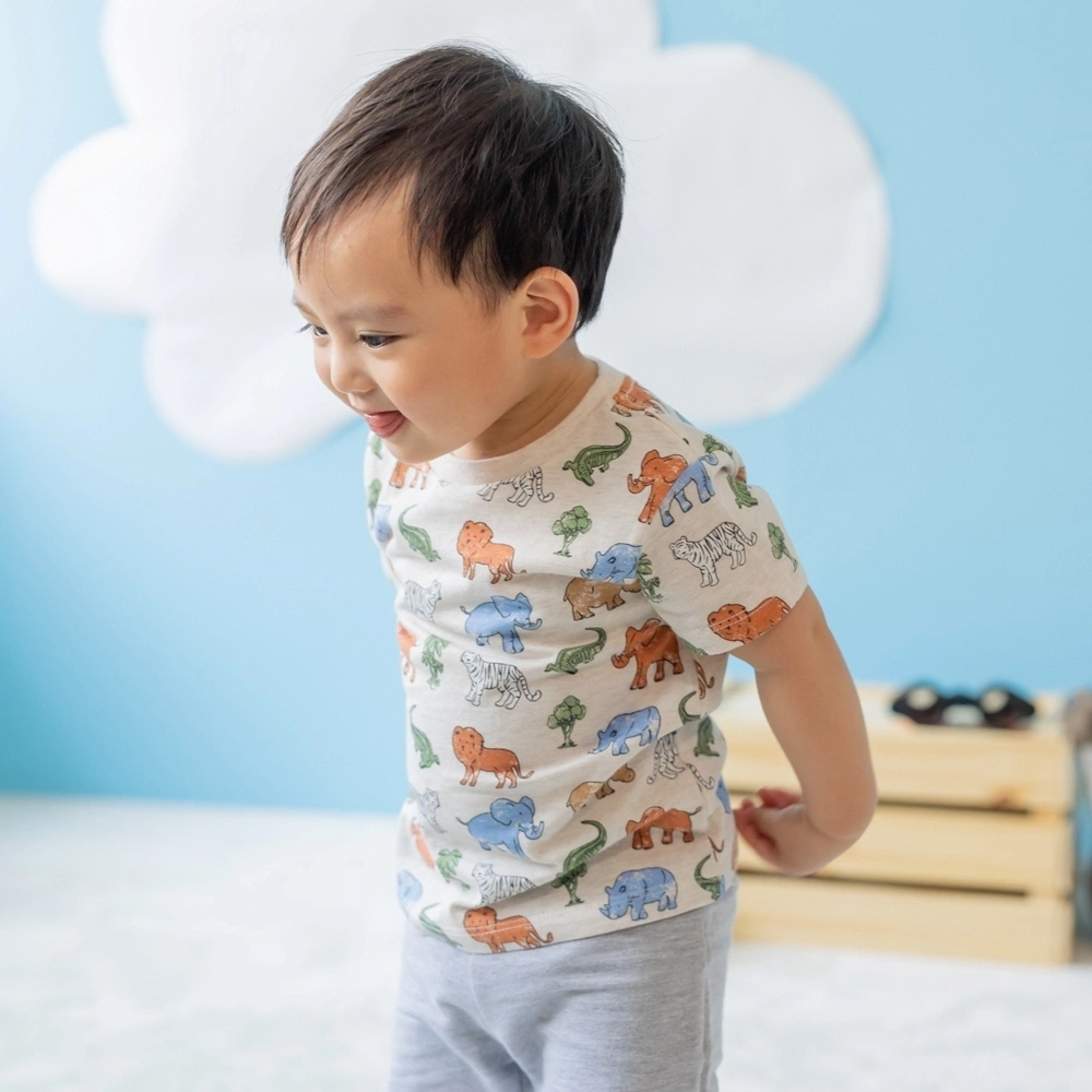 【Little Me】棕色動物上衣二入/長褲