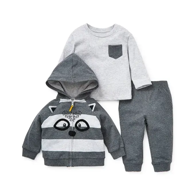 【Little Me】浣熊連帽外套/上衣/長褲