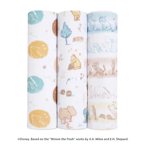 【Aden & Anais】經典多功能包巾3入/叢林維尼