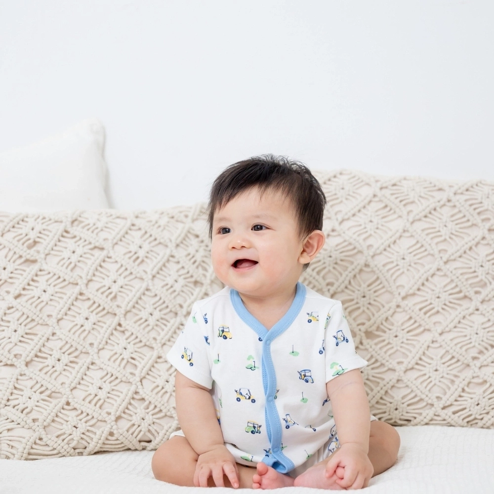 【Little Me】高爾夫條紋短兔裝二入組