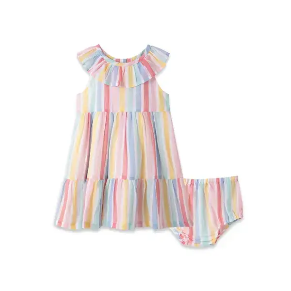 【Little Me】彩虹條紋背心洋裝/襯褲《3歲(含)以上無襯褲》