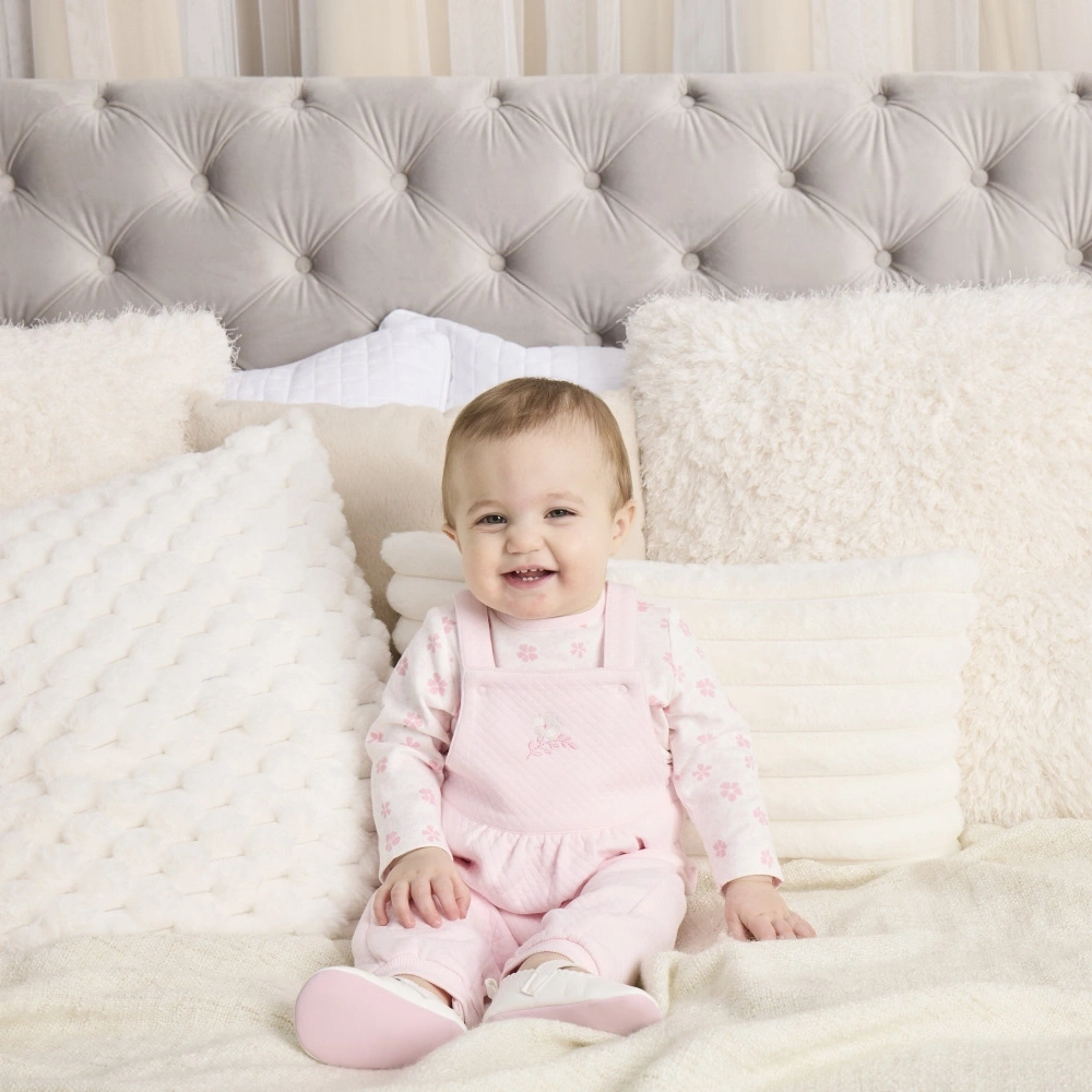 【Little Me】粉櫻有機棉吊帶褲套裝