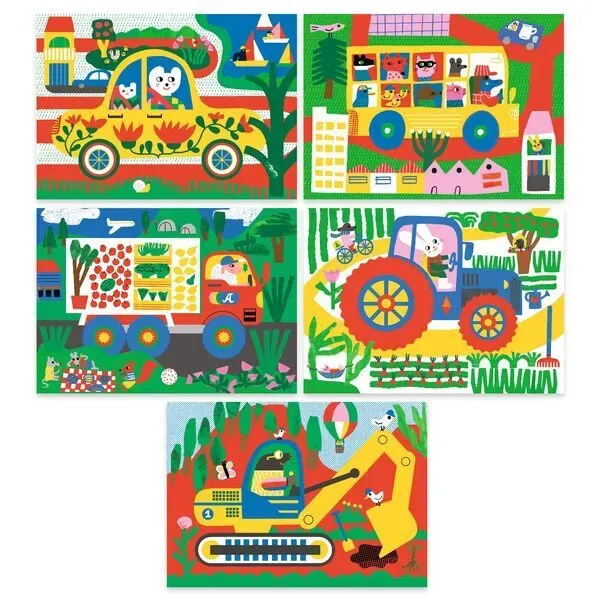 【DJECO智荷】刮畫藝術/車車樂園