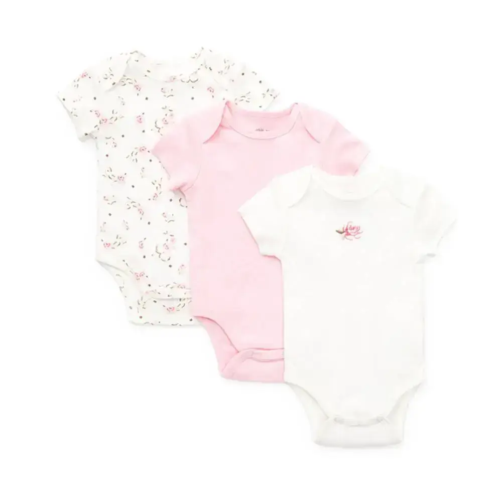 【Little Me】玫瑰連身衣三入組