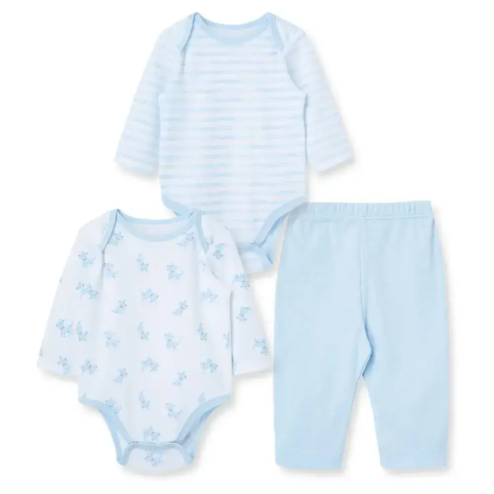 【Little Me】藍小狗連身衣/褲子三件組