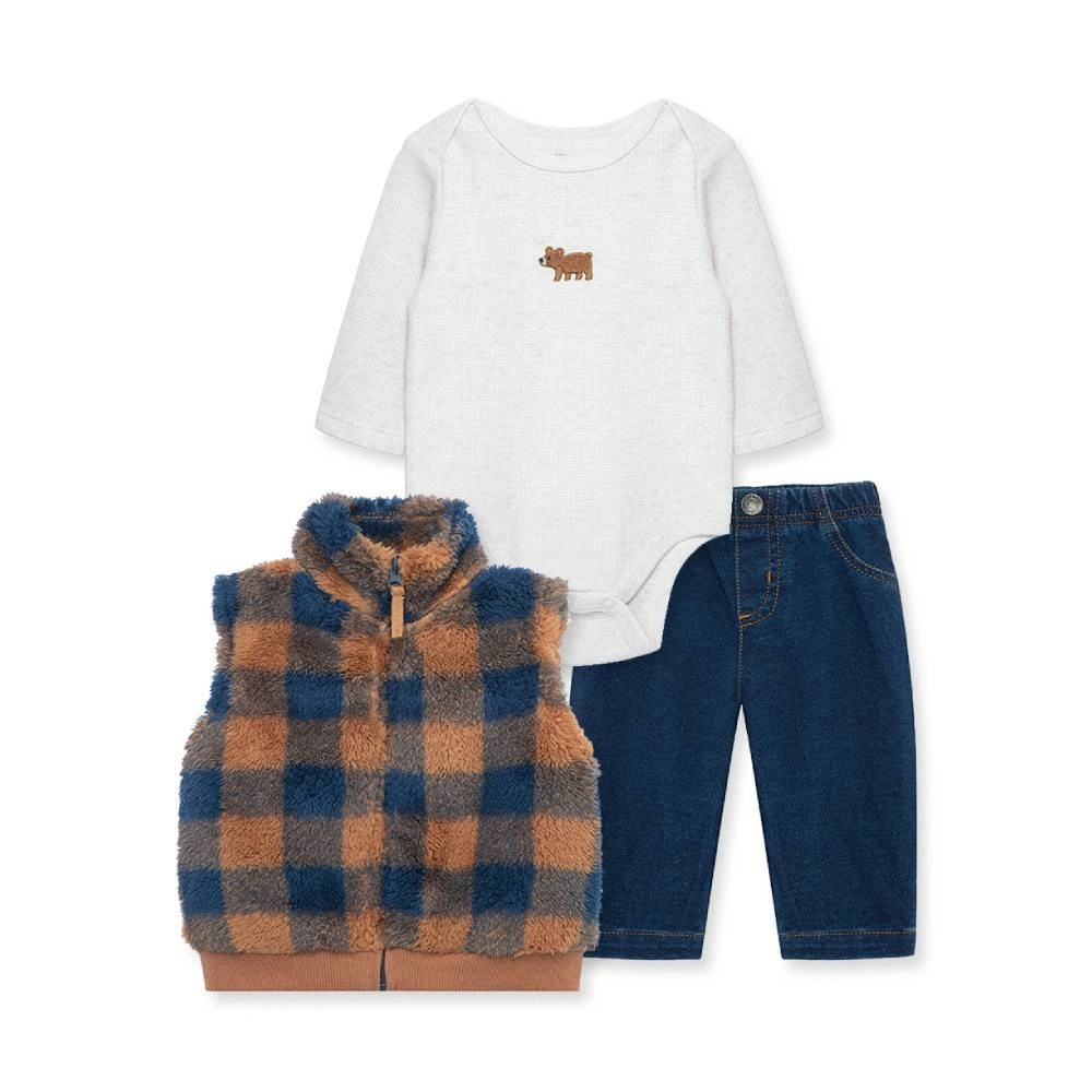 【Little Me】格子連帽背心/連身衣/褲子