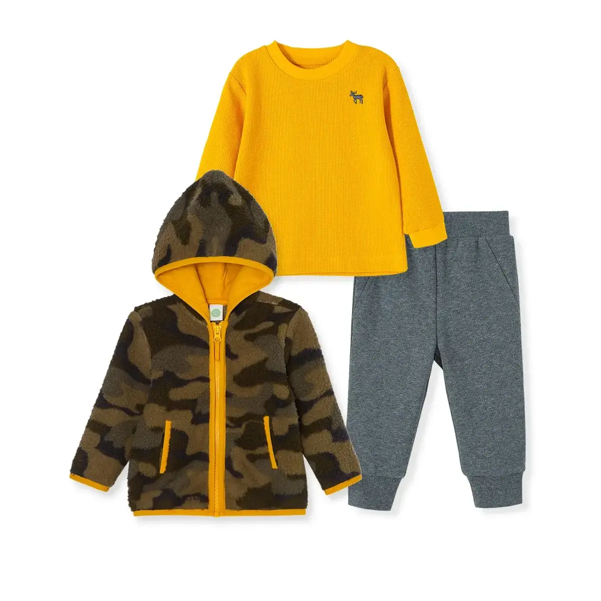 【Little Me】迷彩仿羔羊皮外套/上衣/長褲