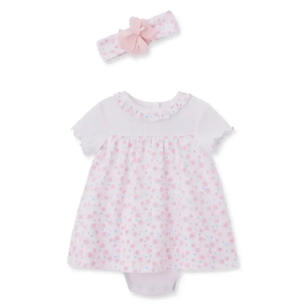 【Little Me】花束連身衣洋裝/髮帶