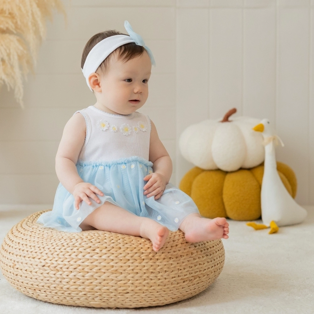 【Little Me】雛菊紗裙連身衣/髮帶