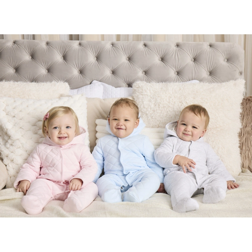 【Little Me】藍猴有機棉帶帽連腳厚兔裝