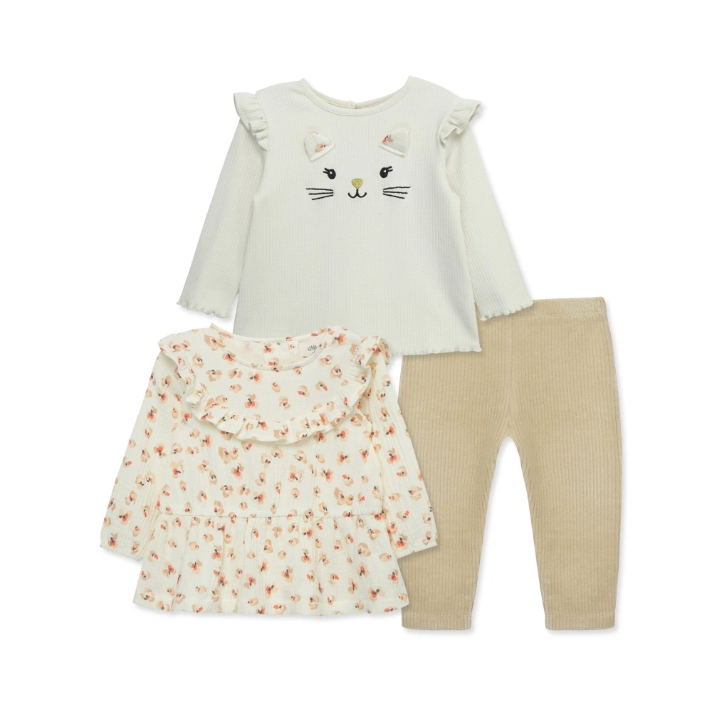 【Little Me】豹紋貓咪上衣二入/長褲