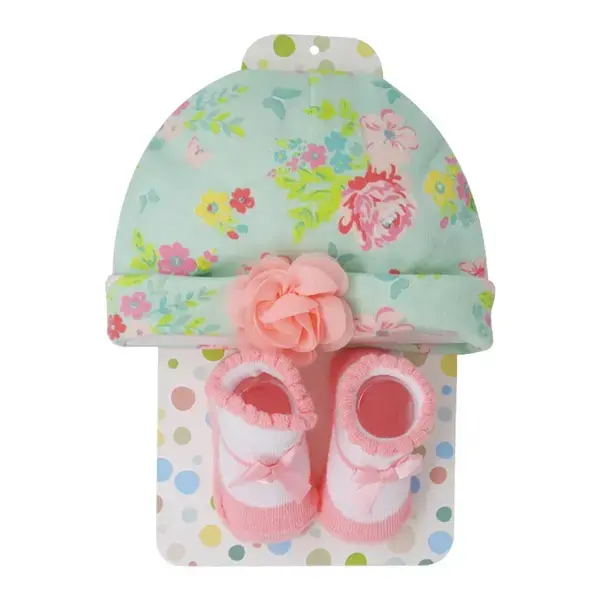 【Little Me】花卉帽子襪子二件組