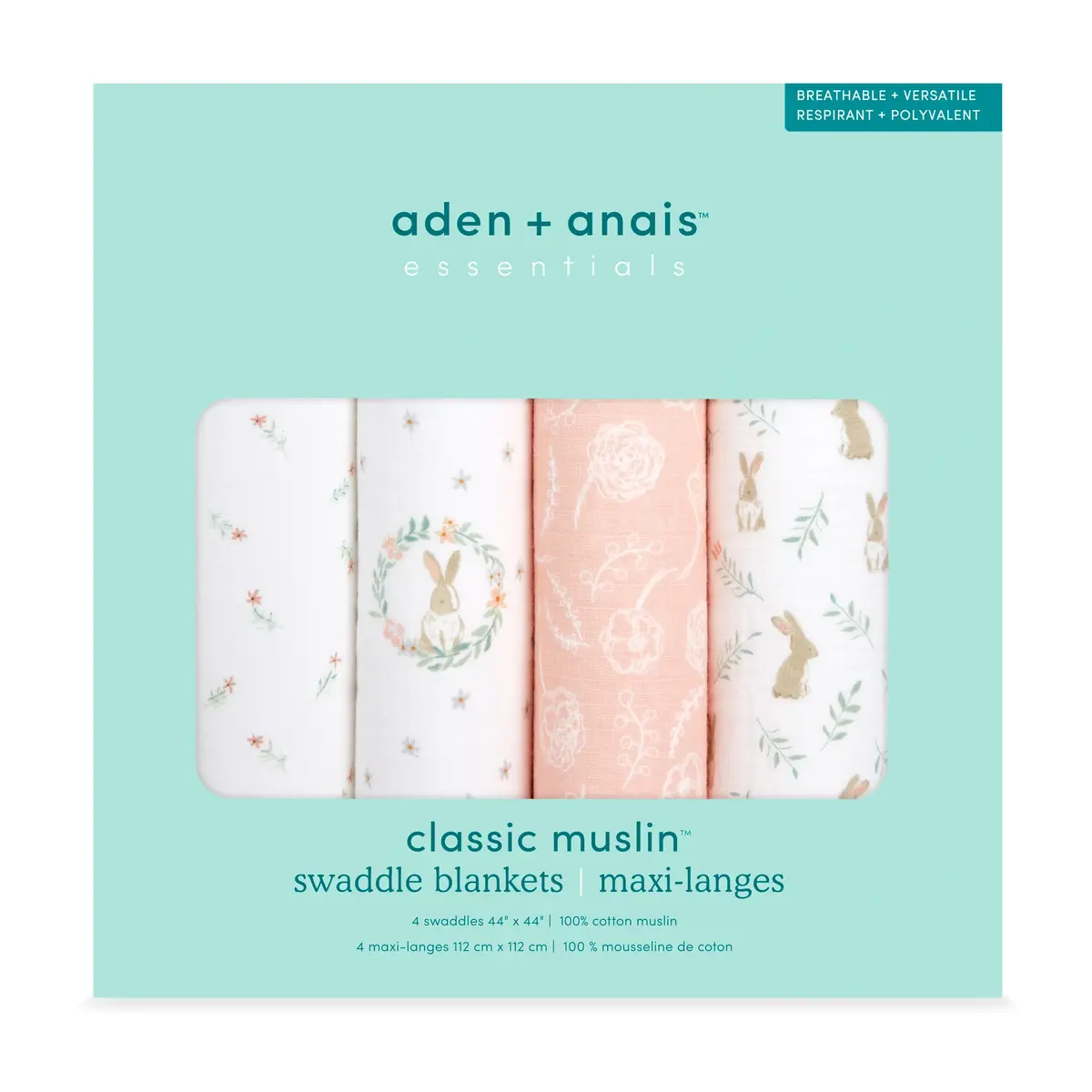 【Aden & Anais】經典多功能包巾4入/溫兔知心