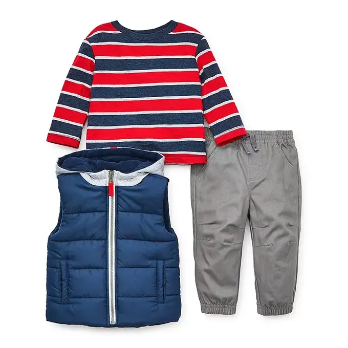 【Little Me】海軍藍背心＋上衣＋長褲