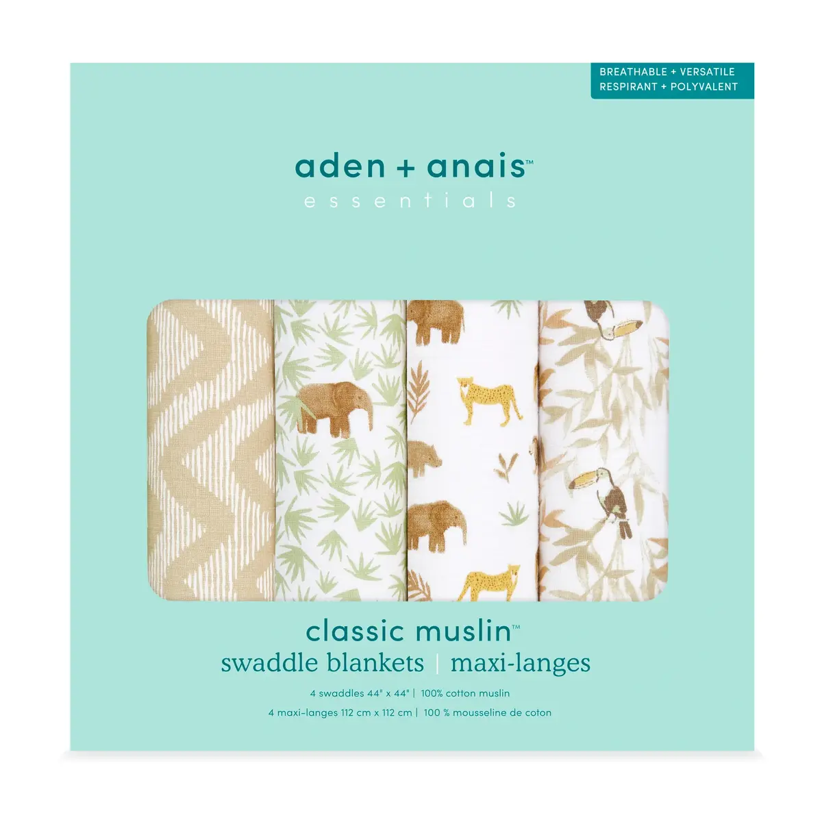 【Aden & Anais】經典多功能包巾4入/坦尚尼亞