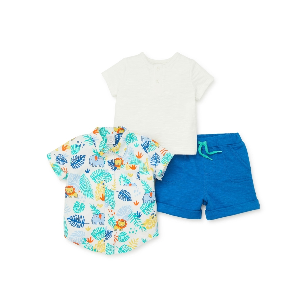 【Little Me】棕櫚上衣/襯衫/短褲