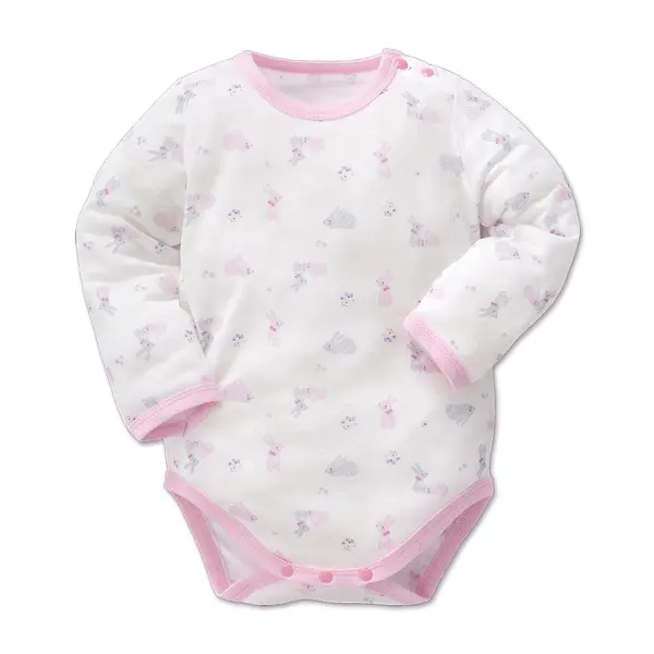 【Baby City娃娃城】長袖肩開連身衣/粉兔