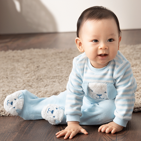 【Little Me】小狗絲絨上衣＋連腳褲