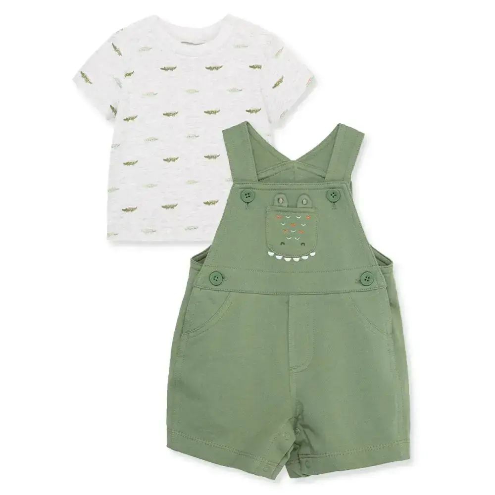 【Little Me】鱷魚上衣/背帶褲