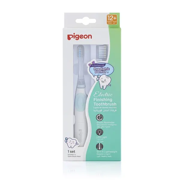 【Pigeon貝親】寶寶專用電動牙刷/綠/直刷頭