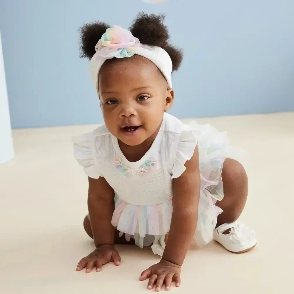 【Little Me】彩虹紗裙連身衣/髮帶