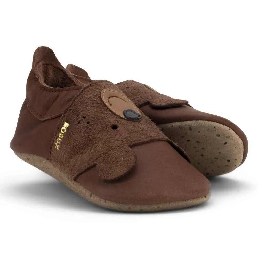 【BOBUX】真皮寶寶成長鞋/小熊爸爸/深咖