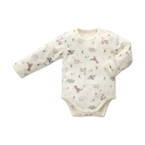 【Baby City娃娃城】美棉長袖肩開連身衣/恐龍世界