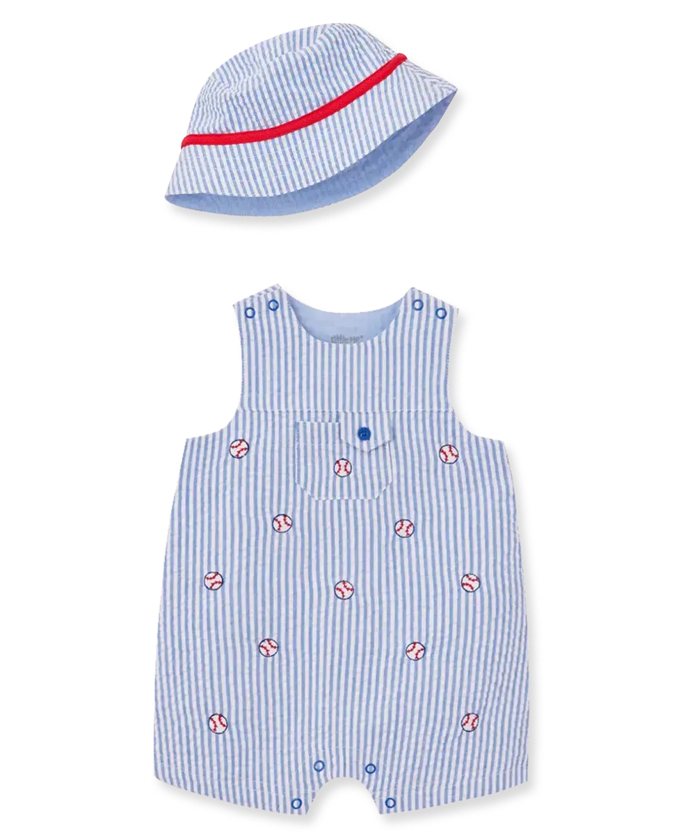 【Little Me】棒球背心褲裝/帽子