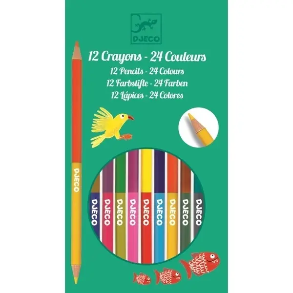 【DJECO智荷】彩繪用品/24色雙頭色鉛筆